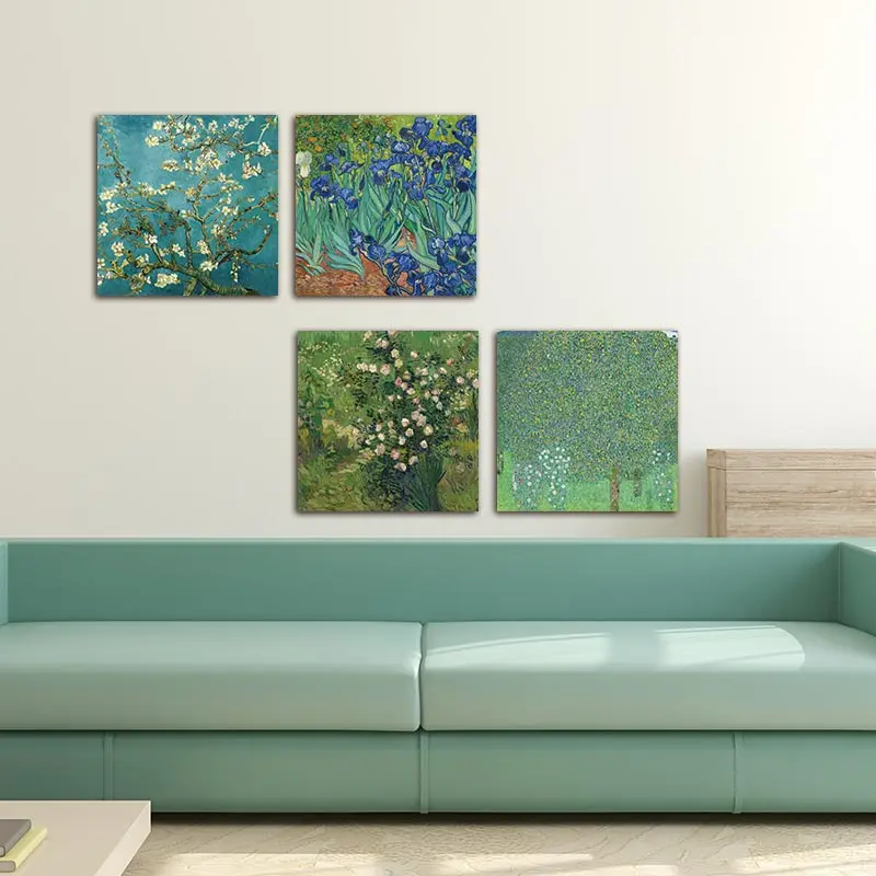 4Pcs-Sets-Huge-Modern-Wall-Art-Home-Decor-Giclee-Prints-Artwork-Almond-Blossom-and-Irises-by (2)