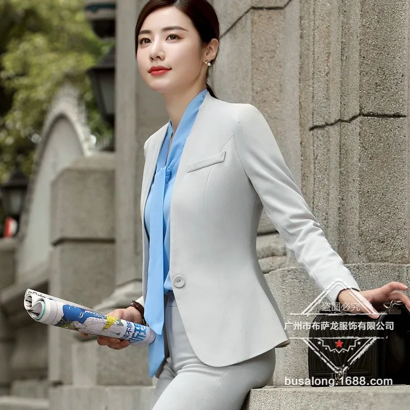 

Fashion business pants suits set temperament formal slim blazer and Trousers office Interview ladies plus size work wear