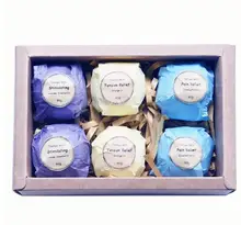 APINKGIRL Bath Bomb Ball Essential Oil Handmade SPA Bath Fizzy Skin Care Oil Sea Salt 6pcs/set Free Shipping