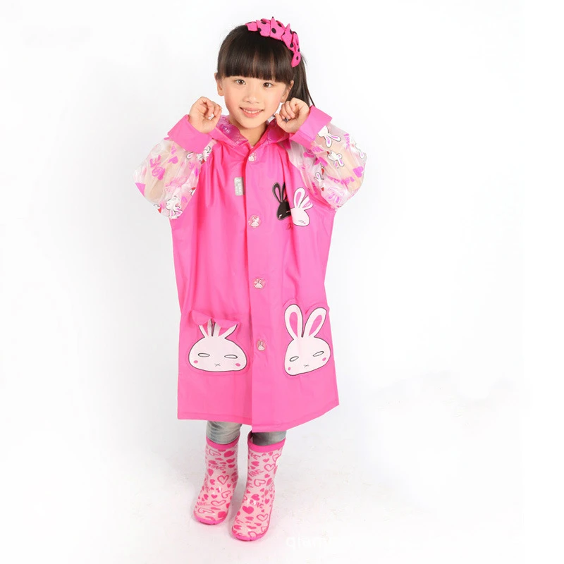 Стильный плащ с героями мультфильмов для девочек и мальчиков, детская одежда для дождливой погоды, милое дождевое пальто, дождевые инструменты для детей YY082 - Цвет: rabbit