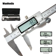 Stainless steel calipers 0-150mm steel digital Metric/Inch/Fraction vernier caliper electronic micrometer measuring gauging tool