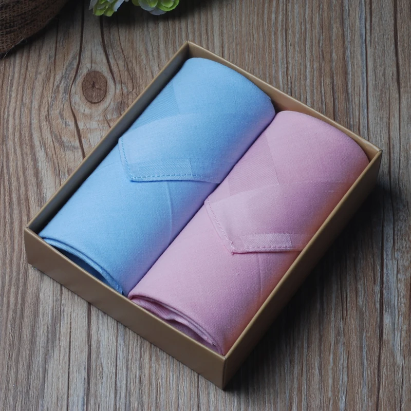 

2pcs/set Women's Cotton Handkerchiefs 100% Cotton Sweat Absorbing Solid Color Handkerchiefs for Women 11Items