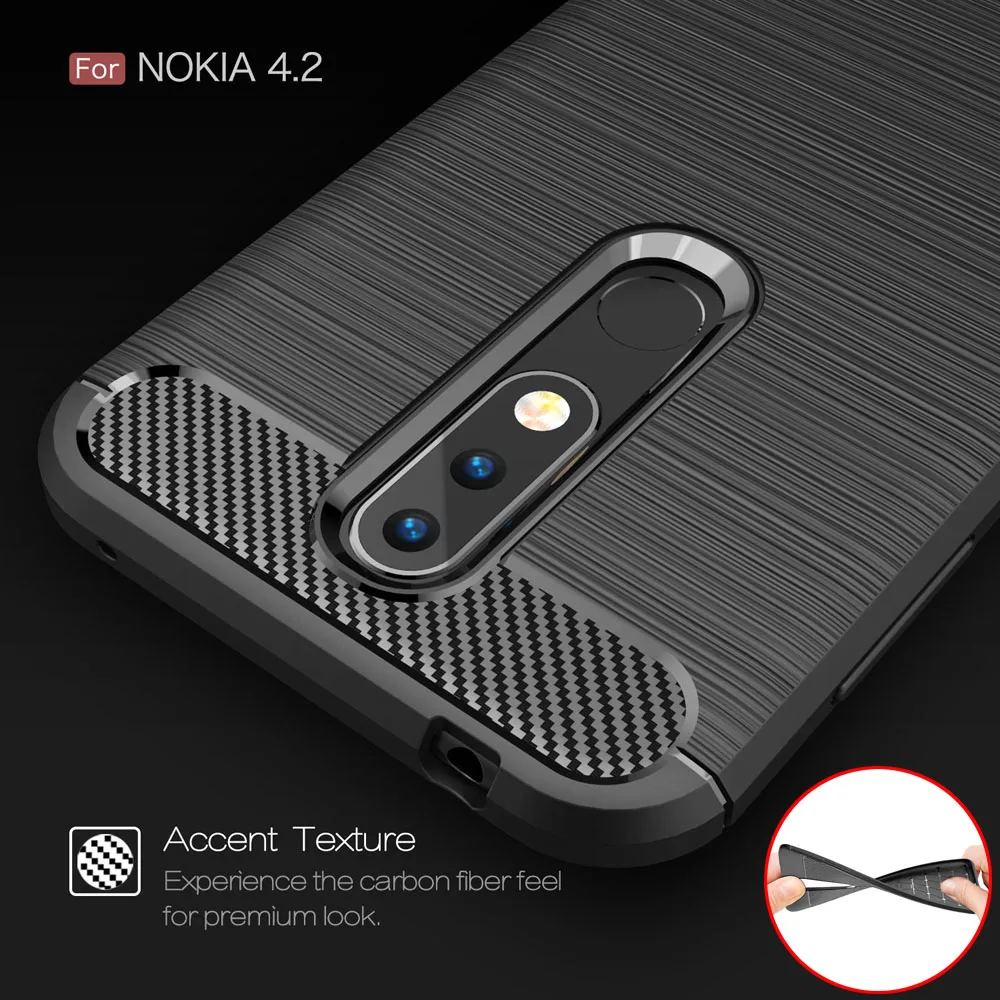 

Carbon Fiber Coque Cover 5.71For Nokia 4.2 Case For Nokia 4.2 3.2 6.2 X71 2019 Phone Back Coque Cover Case