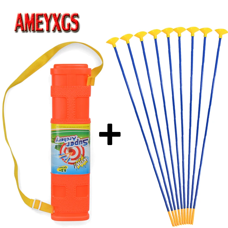 

10pcs 23.5" Archery Children Sucker Arrow And Portable Arrows Quiver Safety Soft Rubber Arrowhead For Shooting Accessories