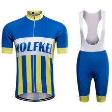 WOLFKEI велосипед Велоспорт Джерси нагрудник шорты комплект Лето Mtb велосипедная одежда велосипед короткий рукав Майо Ciclismo Спортивная одежда