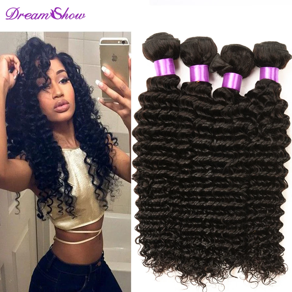 brazilian deep curly virgin brazilian wavy hair bundles 4 pcs cheap ali moda brazilian deep curly human hair wave Deep Wave Curl