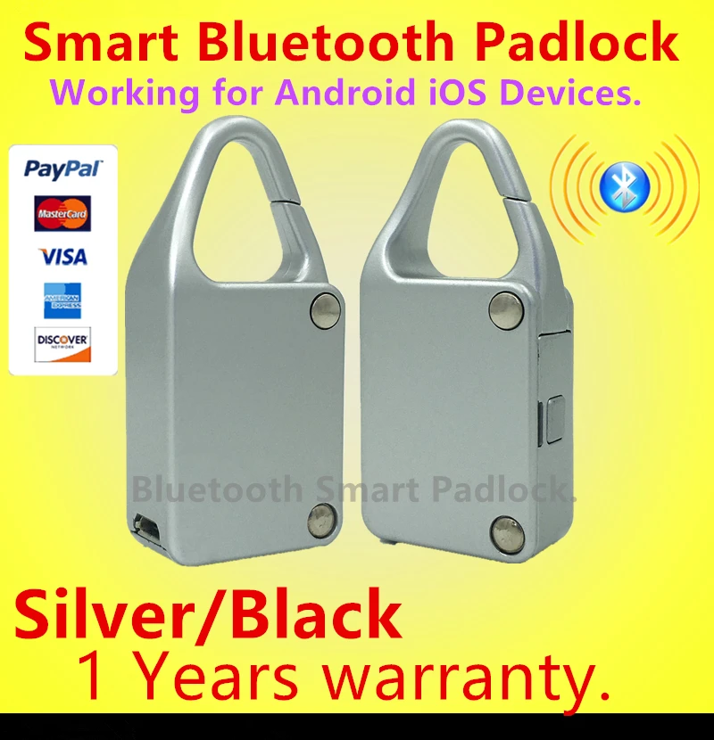 

Free Shipping Black Bluetooth Smart Padlock Keyless Automatic Bluetooth Smart Secure Pad lock for iOS Devices Android