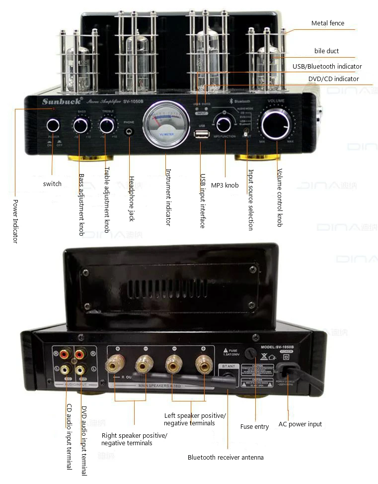 10D SV-1050B LM1875 лихорадка hifi ламповый усилитель звука bluetooth