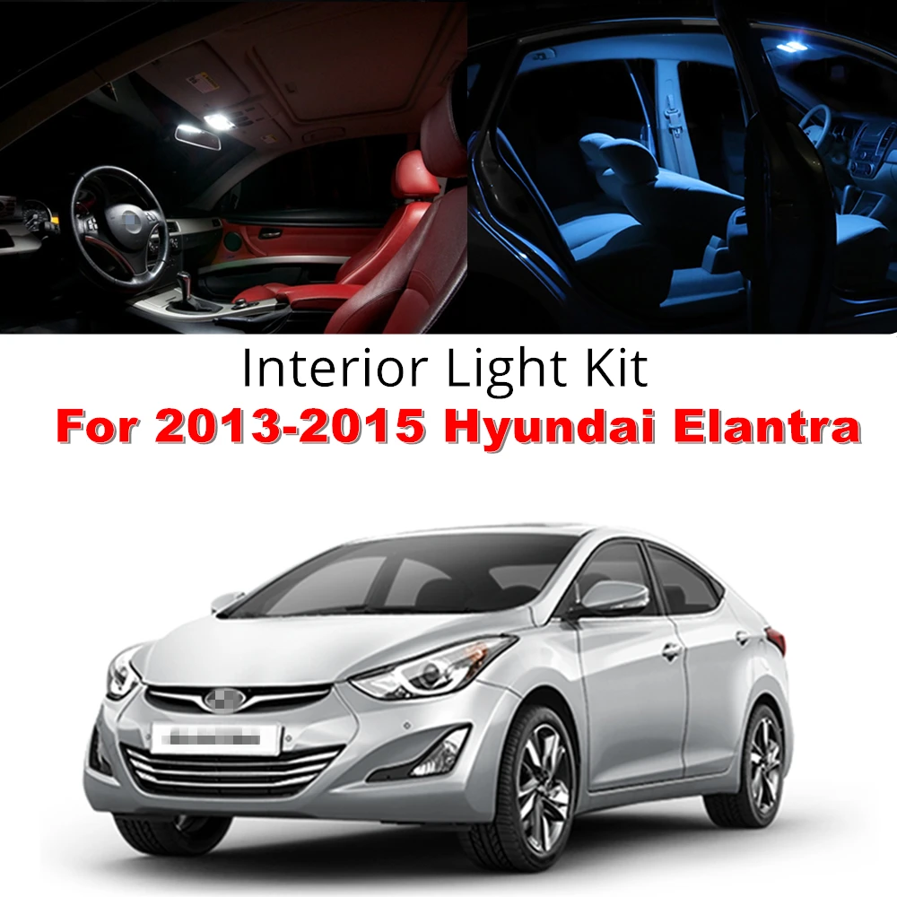 

WLJH 9x Car LED Light Bulbs Interior Package Kit Map Dome Light Trunk License Plate LED Lamp For 2013 2014 2015 Hyundai Elantra