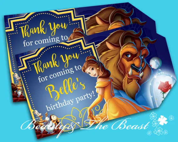 Personalized Beauty And The Beast Thank You Tags Beauty And The