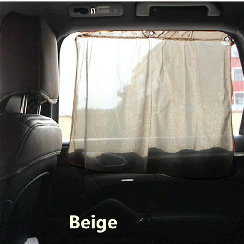 2X боковое окно автомобиля солнцезащитный тент для автомобиля занавес УФ Защита лобовое стекло солнцезащитный экран автомобильные шторы присоска автомобильные чехлы - Цвет: Beige