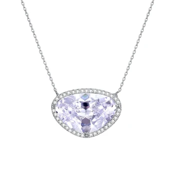 

S925 silver pendant Necklace for women white gold color setting withe cz Pendant heart style fashion jewelry Free shipping