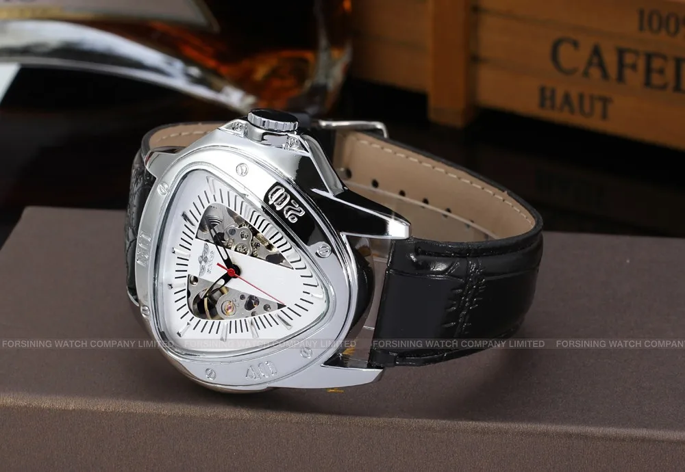 T-winner Power Reserve triangle shape and Fashion,Luxury Type brand original watch ,skeleton mens watches