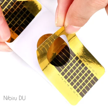 

Professional Nail Forms 100 Pcs/Roll Gold Nail Art Guide Stickers Nails Acrylic UV Gel Extension Tips Manicure tools