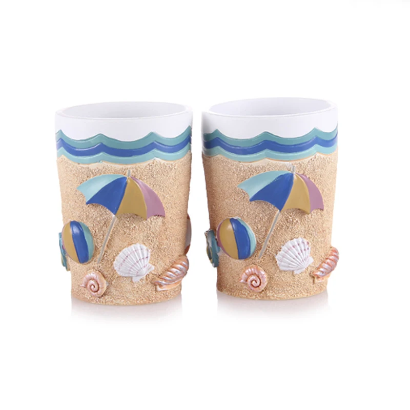 Modern Luxury Resin 5pcs/set Bathroom Set Accessories Marine Style Toothbrush Holder Soap Dish Wash Decors Wedding Creative Gift