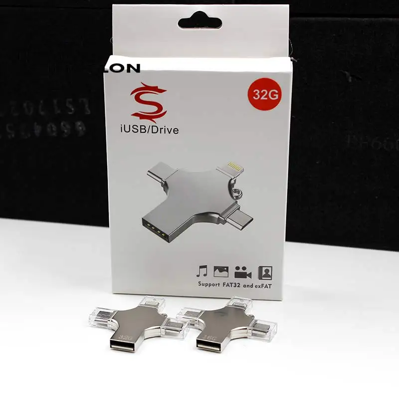 флешки Ingelon 4in1 мини usb flash drive 64 ГБ pen памяти металла stick otg типа с micro для мобильного