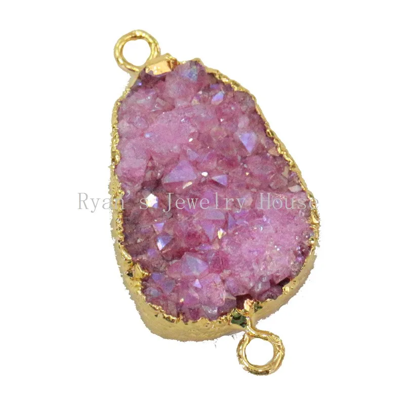 S002-5 red color quartz druzy connector