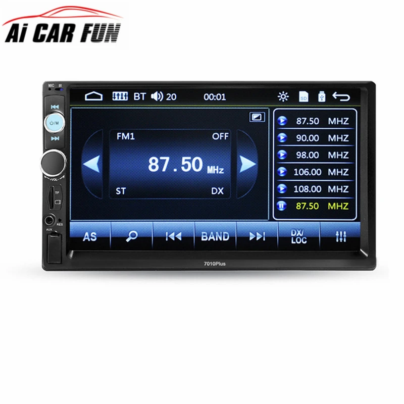 

7010Plus 7inch Universal Car Multimedia Player 2 Din Car Radio HD Bluetooth MP5 Media Player TF FM with 8led Rear View Camera