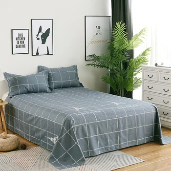 

Simple style Elegant and quiet 100% Cotton flat sheet cute soft bed sheet pillow cases comfortable Good quality bedclothes
