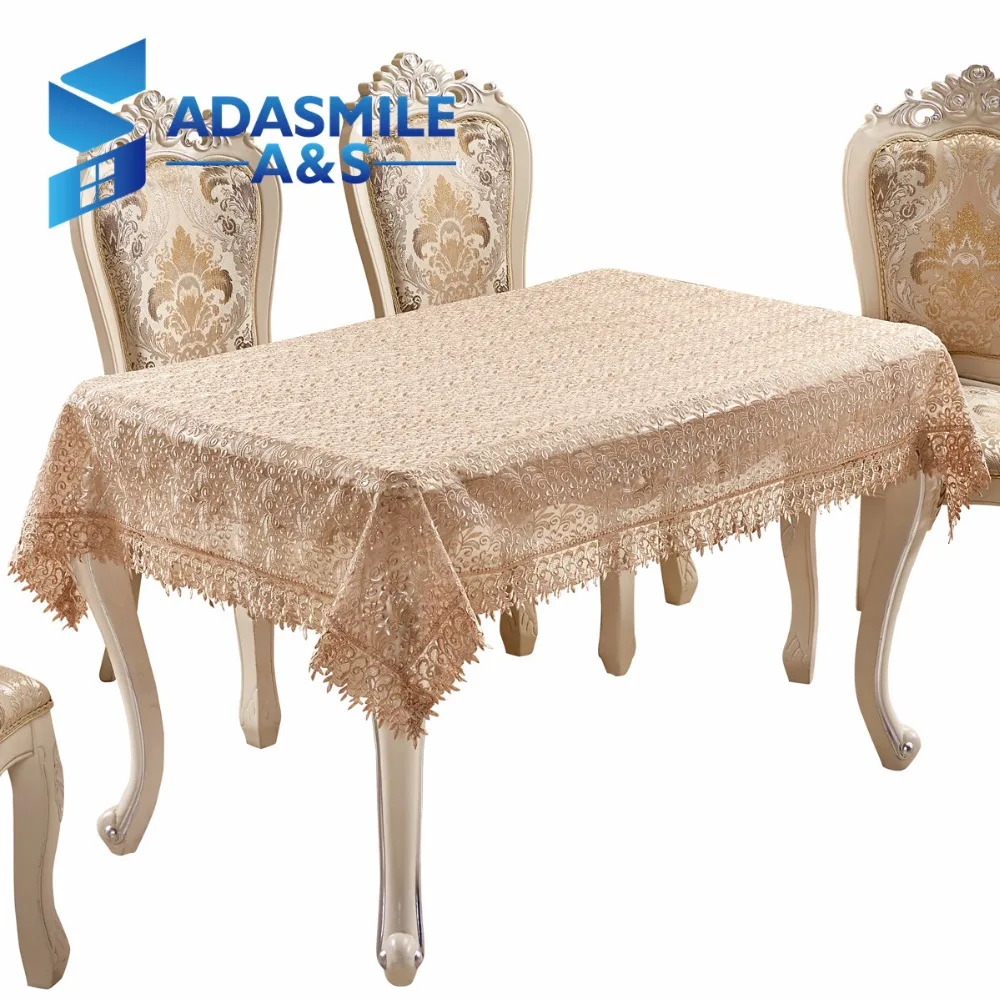 

Adasmile Rural Style Lace Embroidered Floral Elegant Table Cloth Tablecloth Table Cover Overlays For Banqute Wedding Party