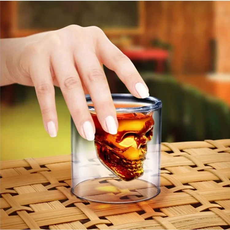 Buy Creative personalized skull glass cup double