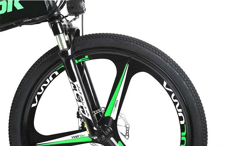 Perfect MAKE Mountain Electric Bike Full Suspension Alluminium Folding Frame 27 Speed Shimano Altus Mechanic Brake 26" Wheel 3