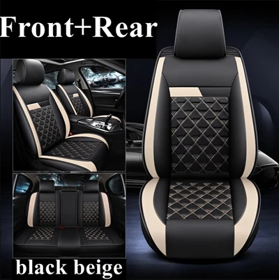 Полный Чехол для автомобильного сиденья для Dacia duster Logan DODGE Challenger Ram Rampage caliber Nitro NEON Caravan jource Dart Avenger - Название цвета: black beige standard