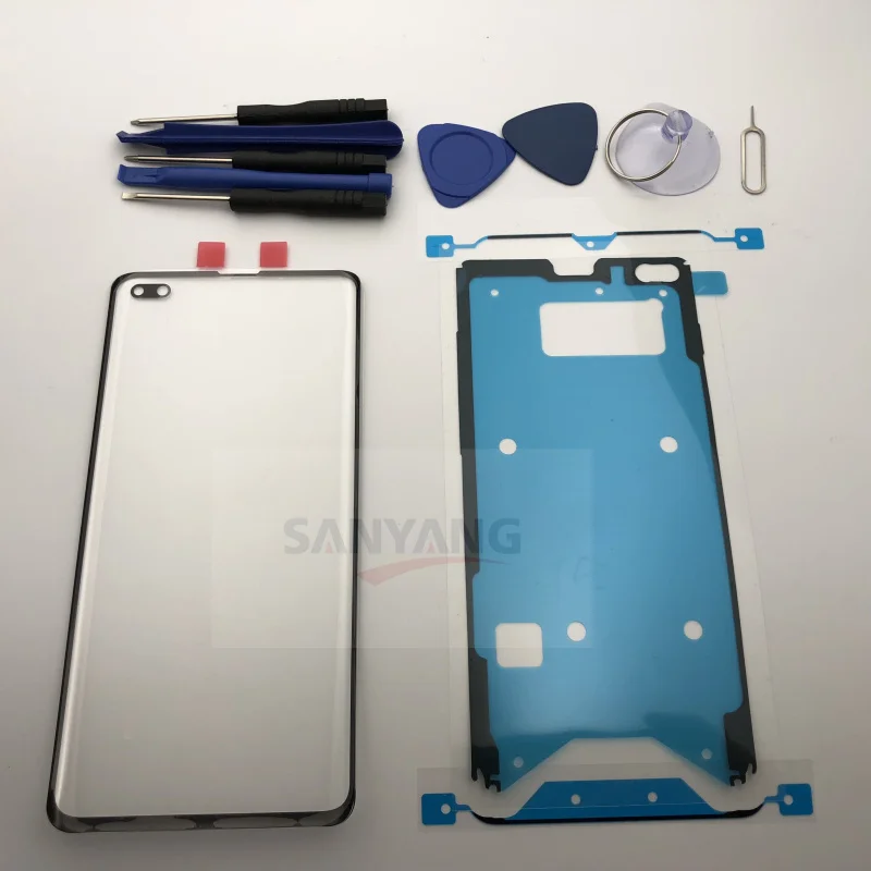 

Replacement External Glass for Samsung Galaxy S10 Plus G975 G975F SM-G975 LCD Display Touch Screen Front Glass + Stickers & Tool