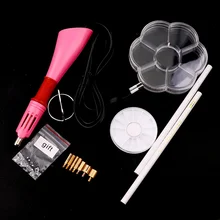 Быстрое нагревание горячей фиксации палочка розовая Горячая фиксация устройство накладывания страз& 2 точилка& 7 ячеек& круглая треугольная коробка DIY Набор инструментов