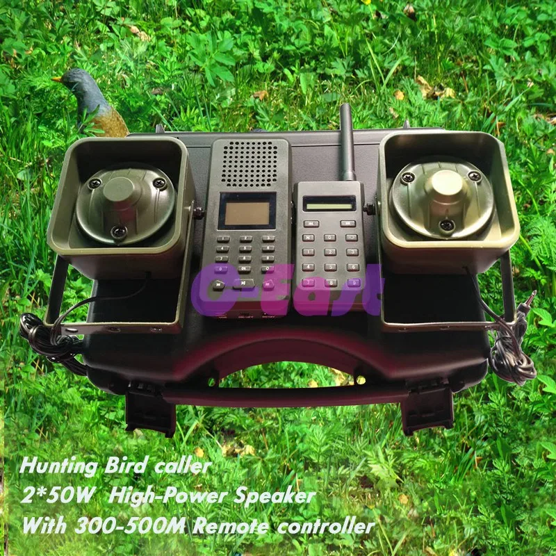 With 300M-500M remote controller 2pcs 50W speaker Hunting Bird Sound Mp3 player goose duck sounds caller hunting decoy | Спорт и
