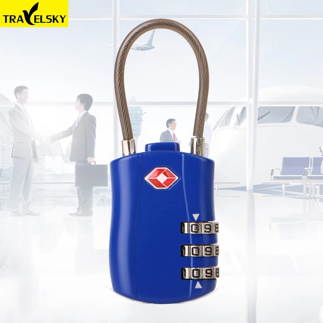 Buy New 2pcs/set TSA Customs luggage lock metal suitcase bag lock with three