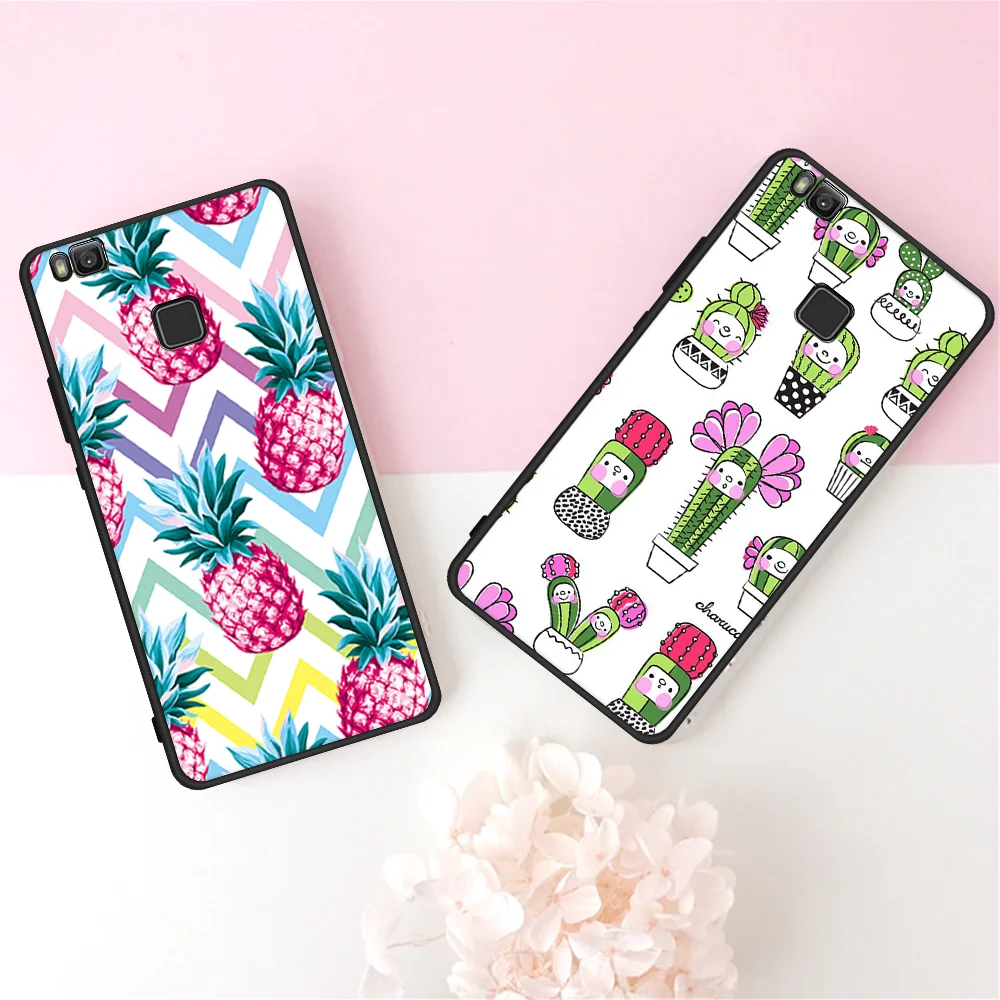 Мягкий чехол для huawei P20 Plus P10 Lite mate 10 P9 P8 2017 черный с космическим человеком котом и