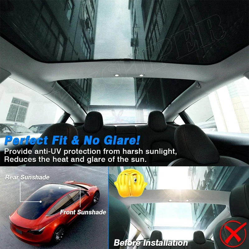 

Car Window Sun Shades Sunroof Cover Uv Rays Protection Window Sunroof Sunshade For Tesla 3