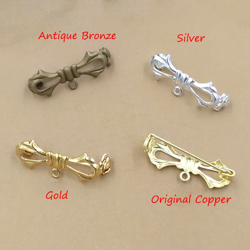 

10pcs 28mm Butterfly Brooch Pins Bronze Long Single Hole Brooch Pin Fit Charms Chain Diy Clothes Jewelry Accessories Supplier