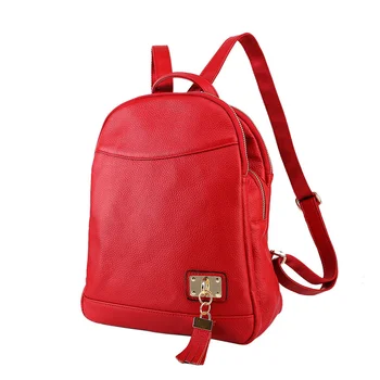 

Women Vintage Fashion Anti-theft Real Leather Backpacks Ladies New Korean Tassel Casual Bookbags