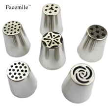 6PCS/Set Stainless Steel Cutters Professional Gift Decorators Russian Pastry Nozzles Piping Tips Kitchen Baking Tips