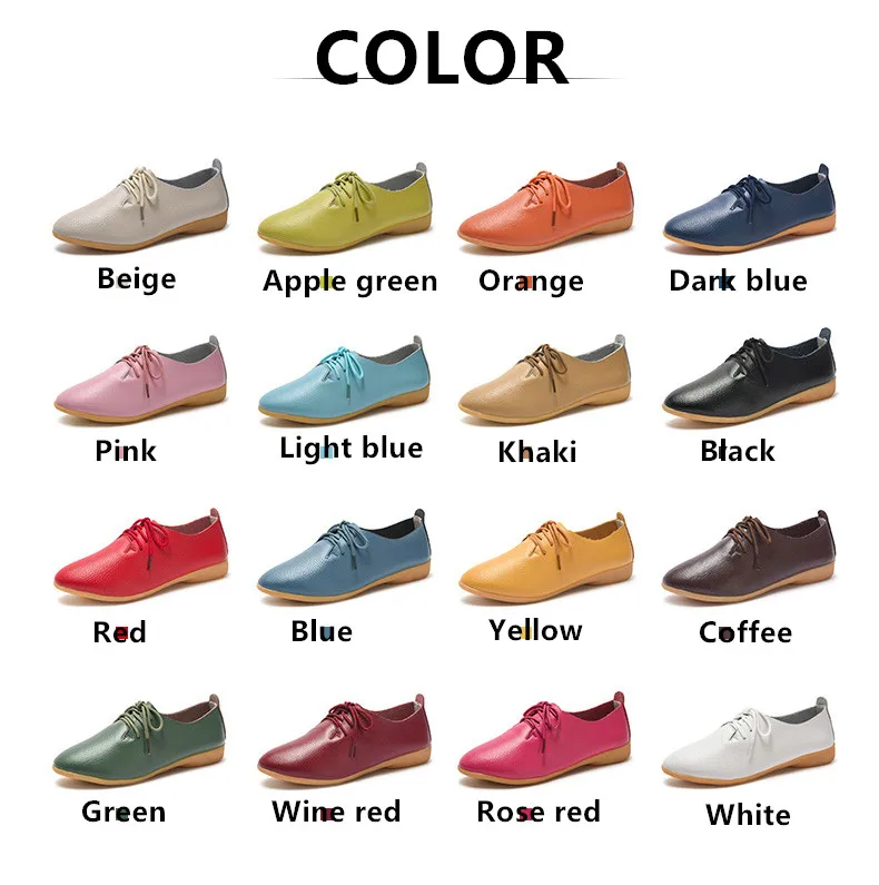 STS Brand Spring Women Genuine Leather Shoes Women Ballet Flats Lace up Chaussures Femme Fazz Oxford Flats Sneakers Pointed Toe (2)