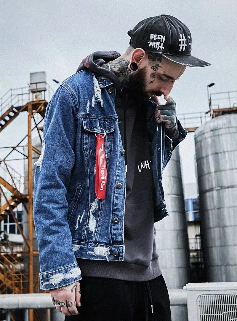 Ribbon Ripped Denim Jacket 2