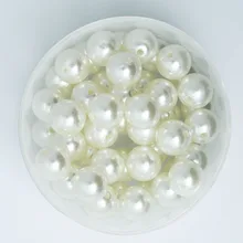 Venda quente 90 Pcs Marfim Cor Plástico Acrílico Contas Imitação de Pérolas Redondas Contas de 12mm Diâmetro. (PS-BSG02-05IV)