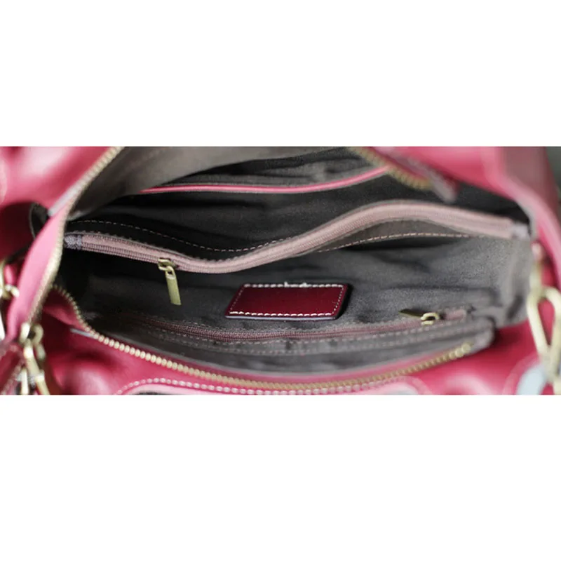 AETOO New shell bag ethnic style handmade leather red handbag literary retro casual shoulder bag