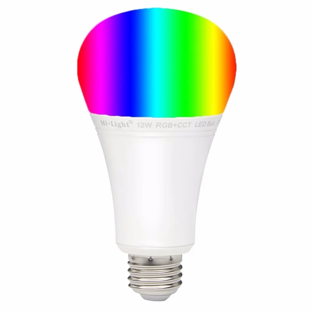 

Mi.Light 16million color 12W Smart WiFi Led Light Bulb E27 RGB+CCT can Work With Fut089 Remote or WiFi iBox led controller