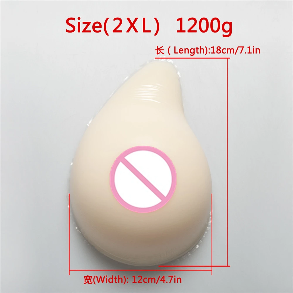 

White Color Silicone Breast 1200g/Pair Drag Queen Fake Boobs Crossdresser Breast Form Transgender Shemale False Breasts