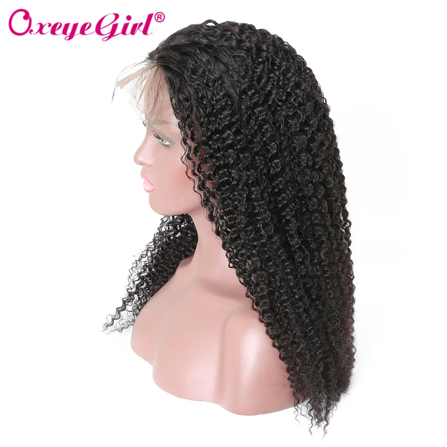 Oxeye девушка афро кудрявый парик 360 кружева спереди al парик предварительно сорвал с волосами младенца Remy бразильские волосы кружева передние человеческие волосы парики