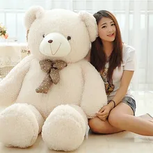 Огромный Прекрасный мишка кукла конфеты цвета мишки с пятнами лук Плюшевые игрушки куклы подарок на день рождения бежевый около 160 см