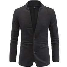 Весенне-осенняя модная мужская куртка без воротника, Индивидуальные костюмы, сшитое тонкое пальто, повседневный мужской костюм, блейзер