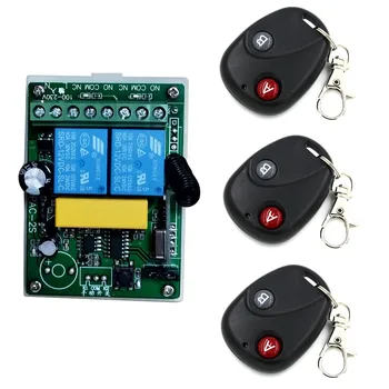 

AC 220V 2 CH 2CH Wireless Remote Control LED Lamp Switch 10A Receiver Transmitter Remote Light Switch Door Motor Curtain Switch