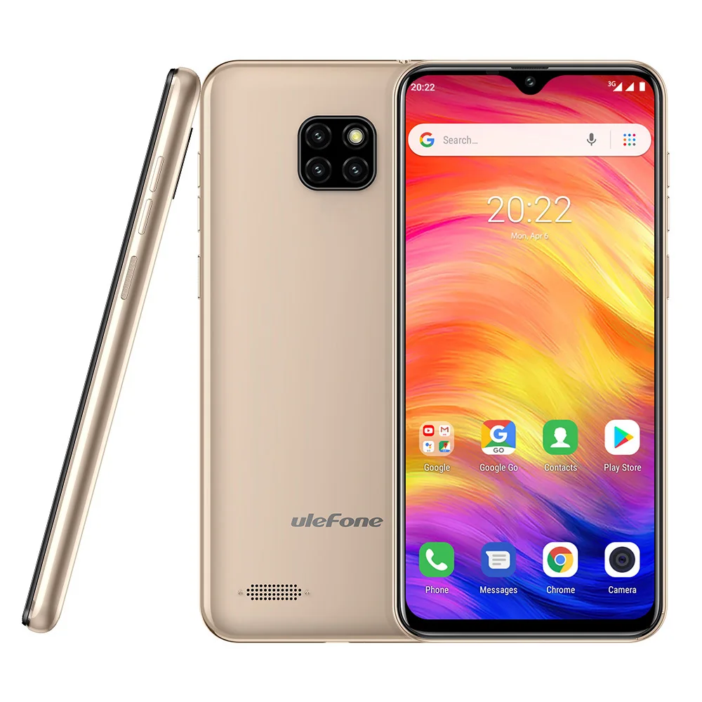 Ulefone Note 7 teléfono inteligente 3500 mAh 19:9 Quad Core 6,1 pulgadas Pantalla de gota de agua 16 GB ROM teléfono móvil WCDMA teléfono móvil android8.1