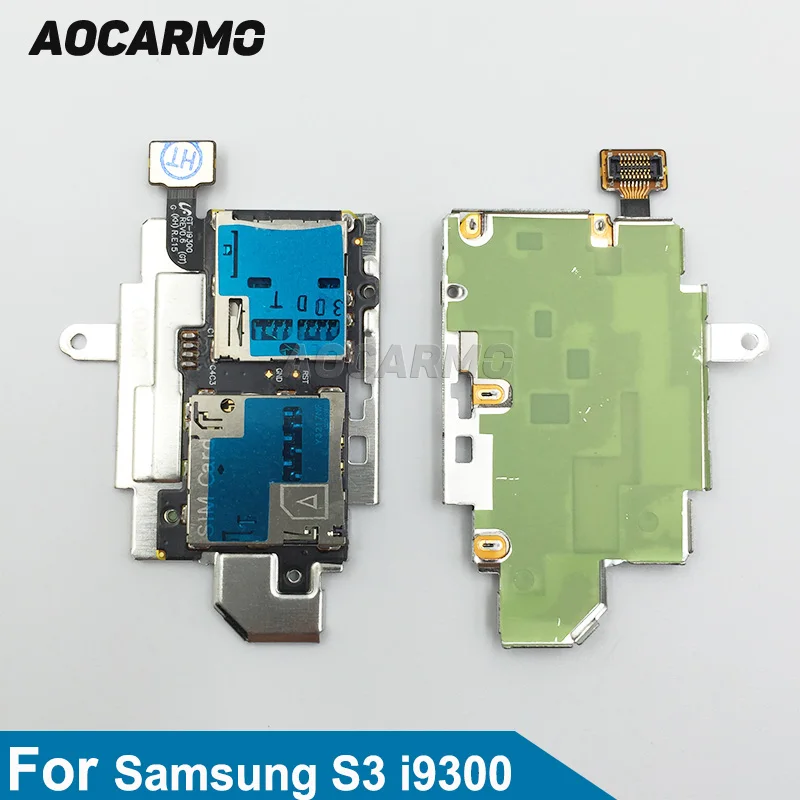 Aocarmo SD Sim кард-ридер держатель слот гибкий кабель лента для samsung Galaxy S3 GT i9300