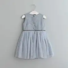 2017 New Arrival Kids Dress Sequins 6 pieces Dresses For Girls Gown Ball Beading Dress Fashion Style Clothes Sleeveless Clothing