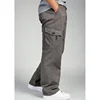 Men Thicken Pants Autumn Winter Casual Loose Overall Overalls Cotton  High Waist Cargo Pants Mans Trousers ► Photo 2/4